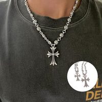 Oak & Coral | Gothic Cross Pendant Necklace
