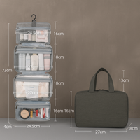 Oak & Coral | Hanging Toiletry Bag Organizer with Multiple Compartments