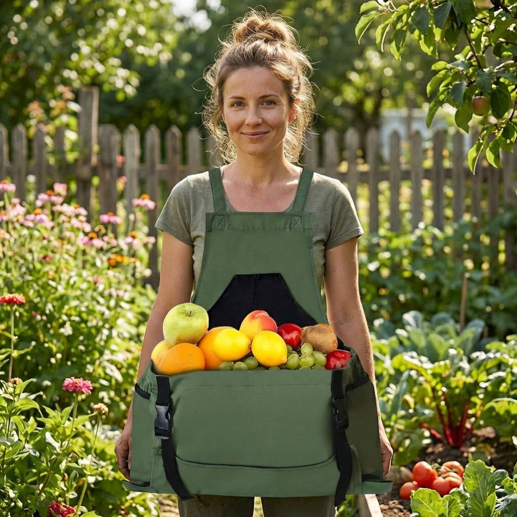 Oak & Coral | Harvest Apron with Large Gathering Pouch