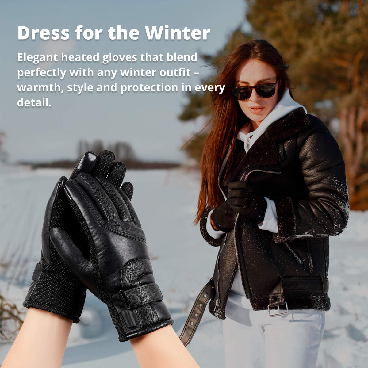 Oak & Coral | Heated Gloves for Women UK – Women's Thermal Waterproof Winter Gloves with Touch Screen & USB Rechargeable Warm Design