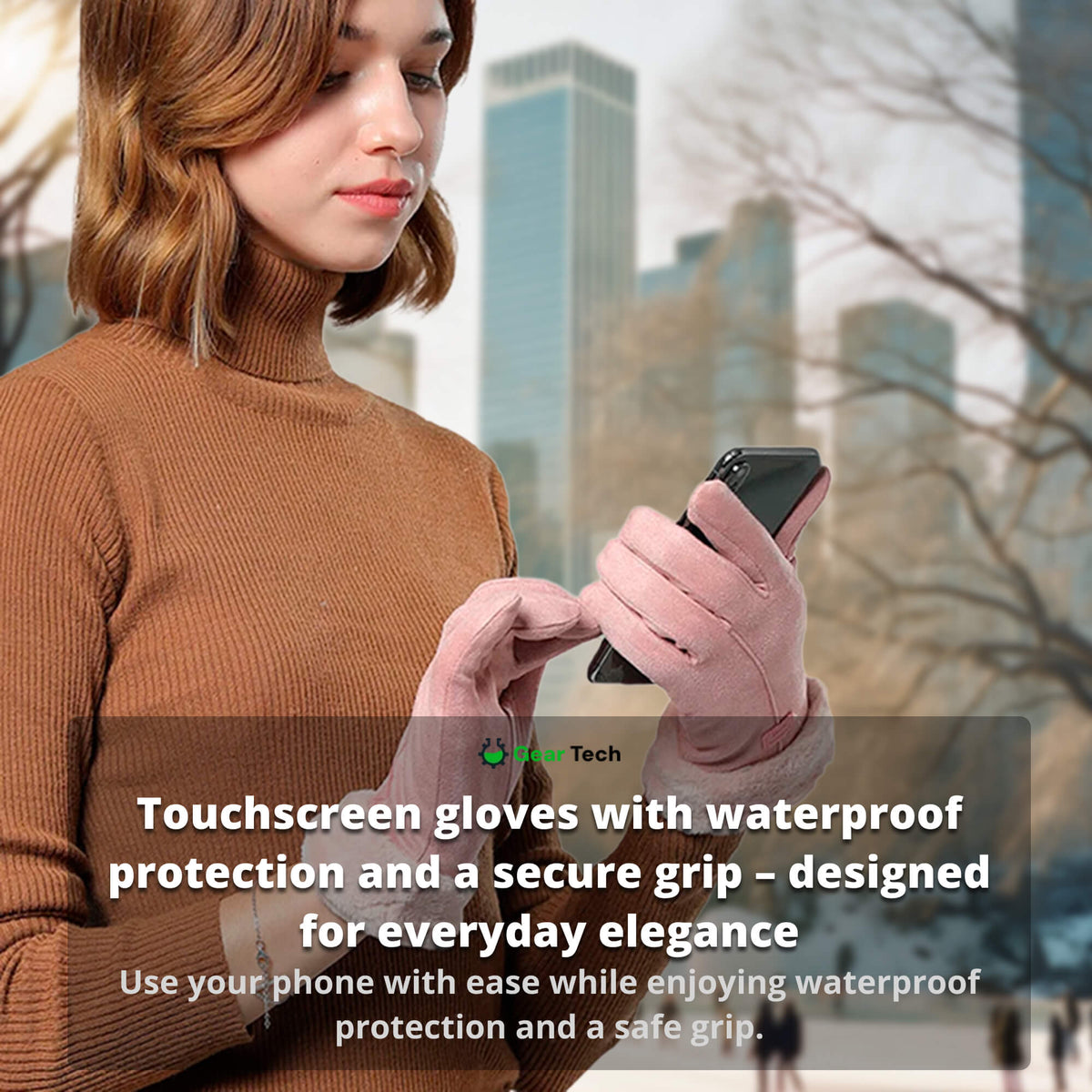 Oak & Coral | Heated Gloves for Women UK – Women's Thermal Waterproof Winter Gloves with Touch Screen & USB Rechargeable Warm Design
