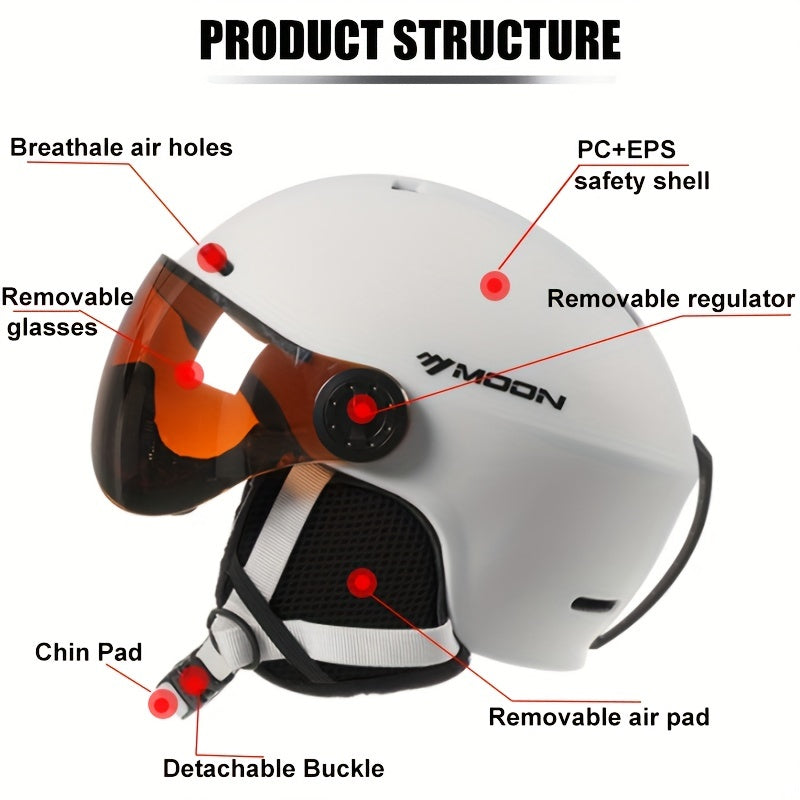 Oak & Coral | High-Quality Ski Helmet with Removable Parts – Safe and Comfortable for Outdoor Activities