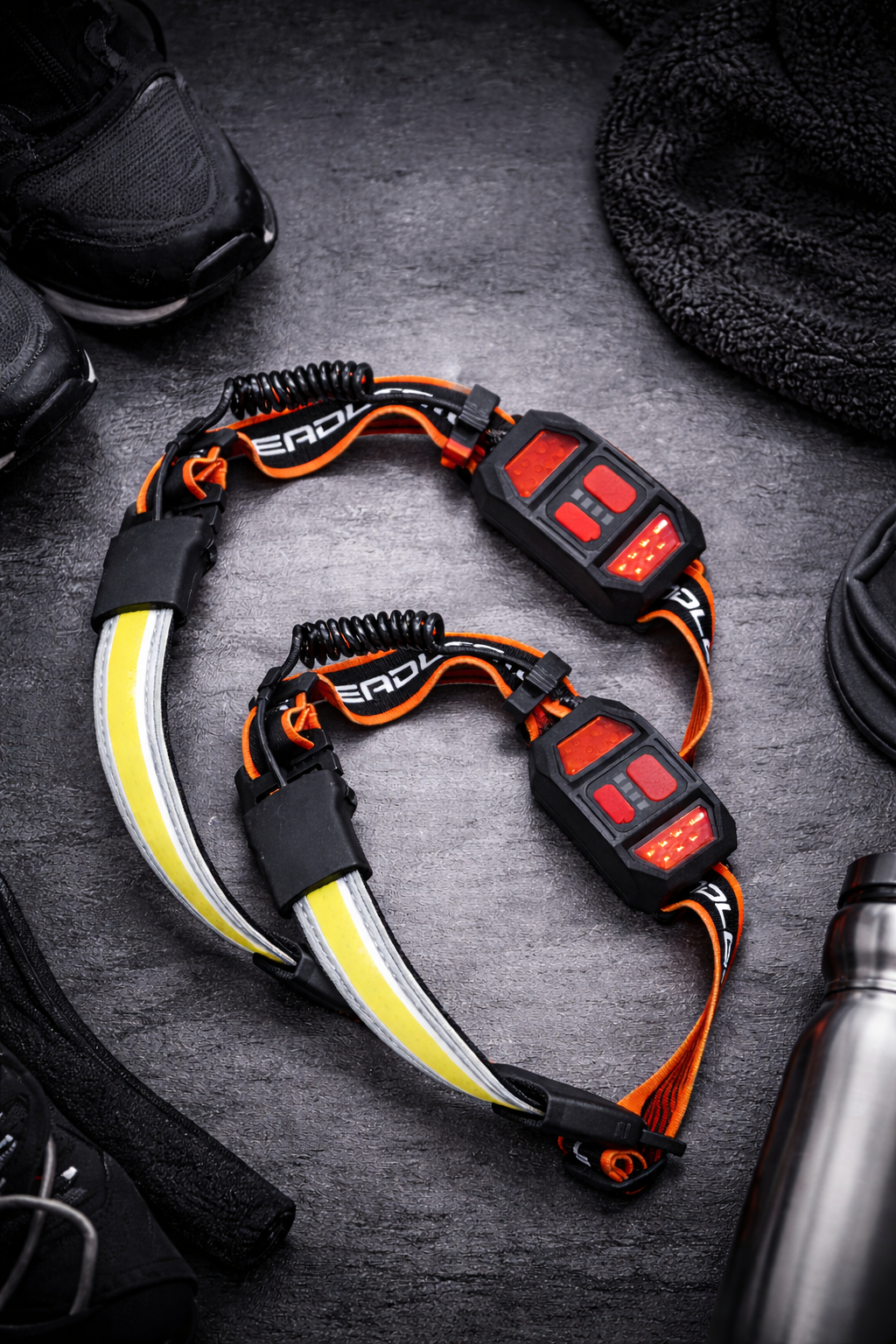Oak & Coral | Hopedone Rechargeable Headlamp 1000 Lumens, 230° Wide Angle, Waterproof, 2-Pack, Orange