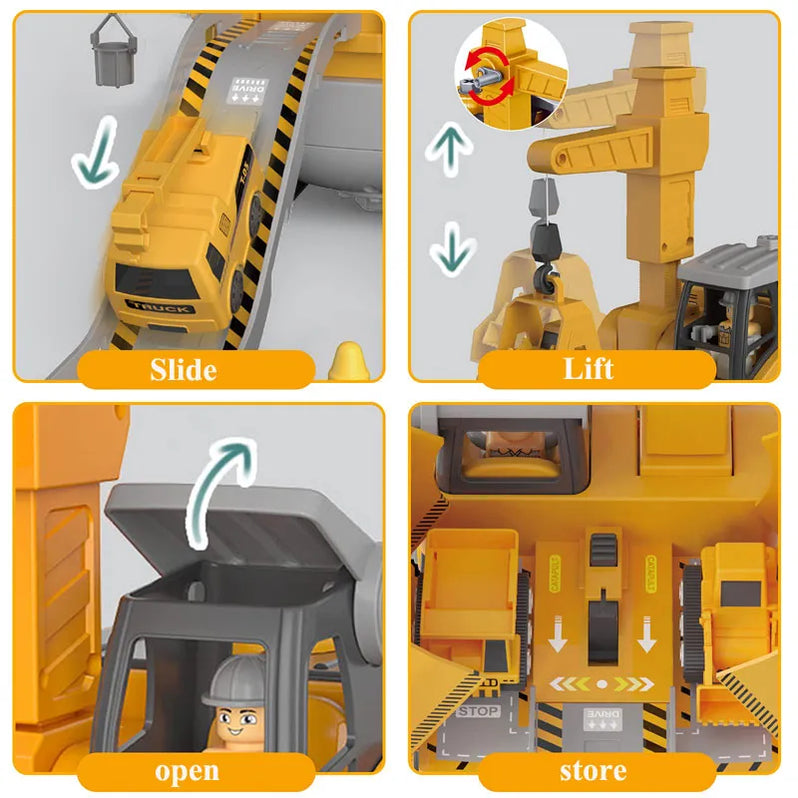 Oak & Coral | Kids Construction Vehicle Building Toy Set with Screwdriver