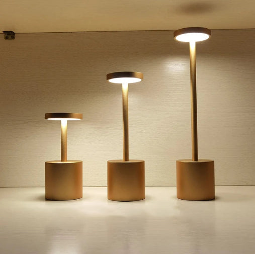 Oak & Coral | LumaLite Rechargeable LED Table Lamp | Wireless | Dimmable | Modern Design for Restaurants and Home
