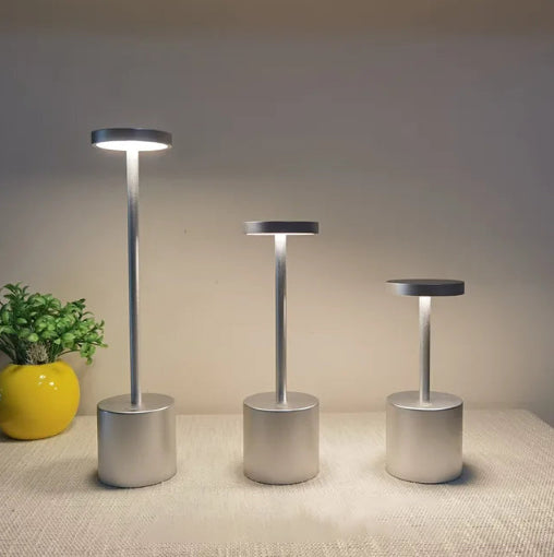Oak & Coral | LumaLite Rechargeable LED Table Lamp | Wireless | Dimmable | Modern Design for Restaurants and Home