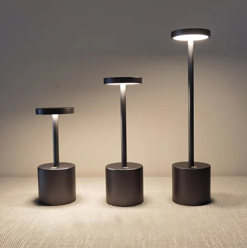 Oak & Coral | LumaLite Rechargeable LED Table Lamp | Wireless | Dimmable | Modern Design for Restaurants and Home