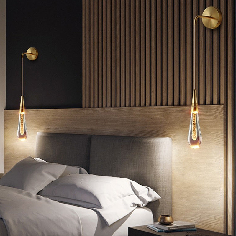 Oak & Coral | LumeTear LED Wall Light in Teardrop Design