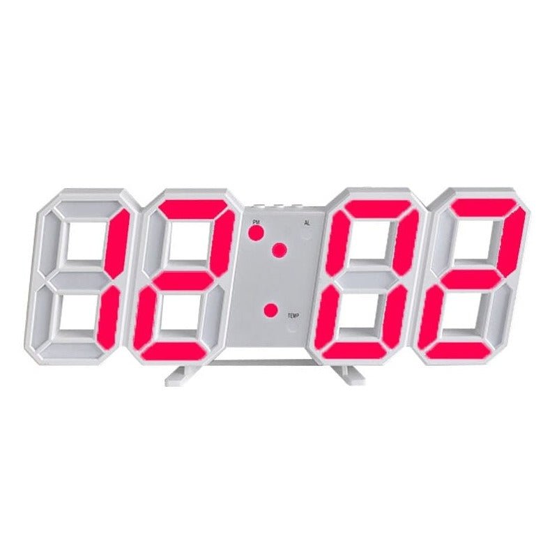 Oak & Coral | LumiSync 3D LED Wall Clock – Modern Digital Clock with Dimmable Lighting