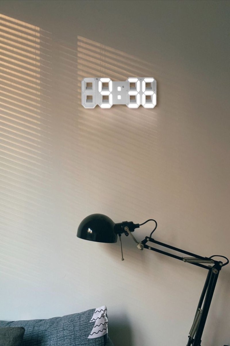 Oak & Coral | LumiSync 3D LED Wall Clock – Modern Digital Clock with Dimmable Lighting