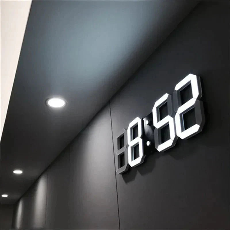 Oak & Coral | LumiSync 3D LED Wall Clock – Modern Digital Clock with Dimmable Lighting