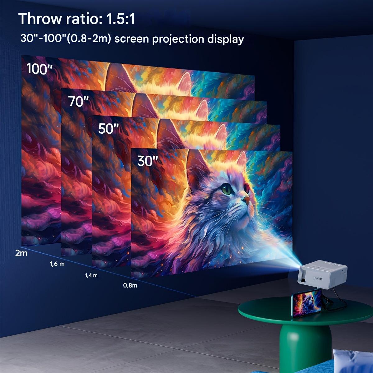 Oak & Coral | LumoBeam Ultra-Bright Mini Projector (3000 Lumen) – Compact HD Home & Outdoor Cinema
