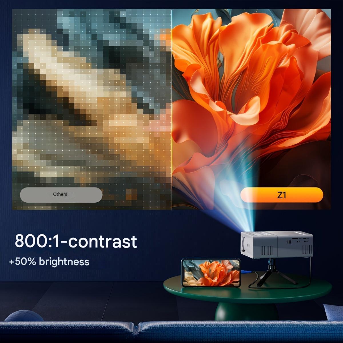 Oak & Coral | LumoBeam Ultra-Bright Mini Projector (3000 Lumen) – Compact HD Home & Outdoor Cinema