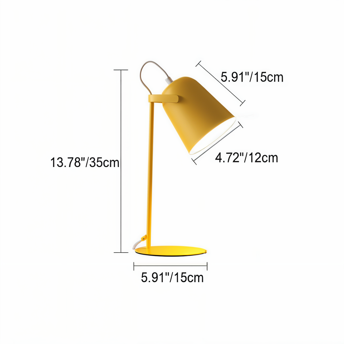 Oak & Coral | Macaron Table Lamp - Nordic Yellow Desk Lamp - Adjustable Lamp
