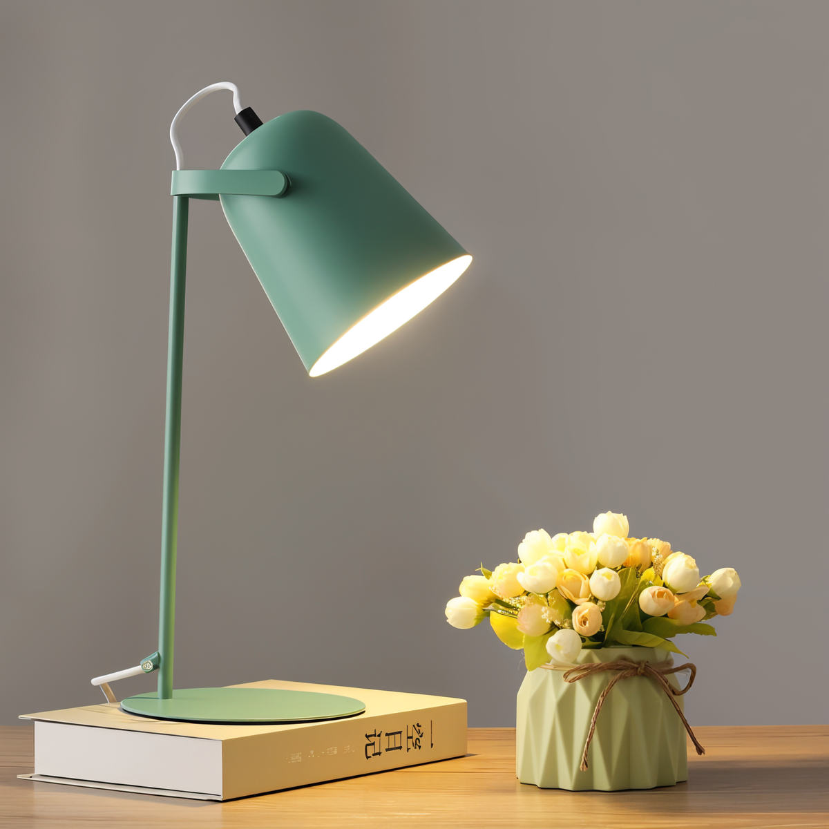 Oak & Coral | Macaron Table Lamp - Nordic Yellow Desk Lamp - Adjustable Lamp