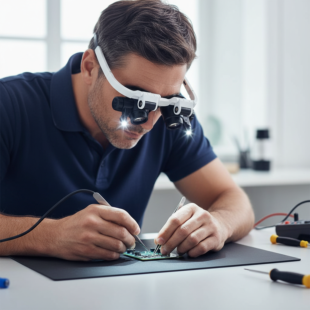 Oak & Coral | Magnifying glasses with LED lamps for double eyes