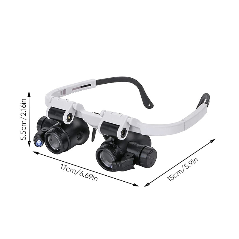 Oak & Coral | Magnifying glasses with LED lamps for double eyes