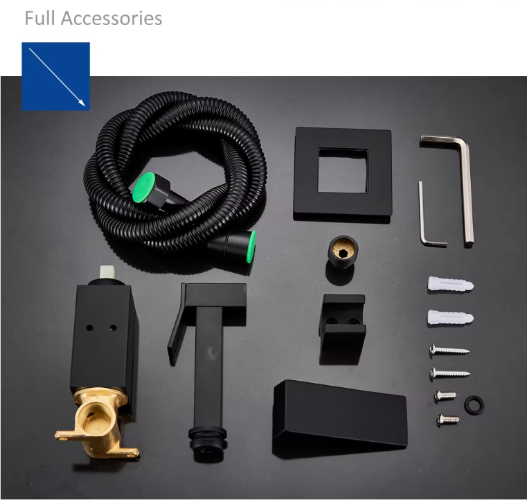 Oak & Coral | Matte Black Bidet Shower Faucet in Solid Brass, Hygienic Shower, Hot-Cold Mixing Valve, Toilet Faucet for Muslim Use