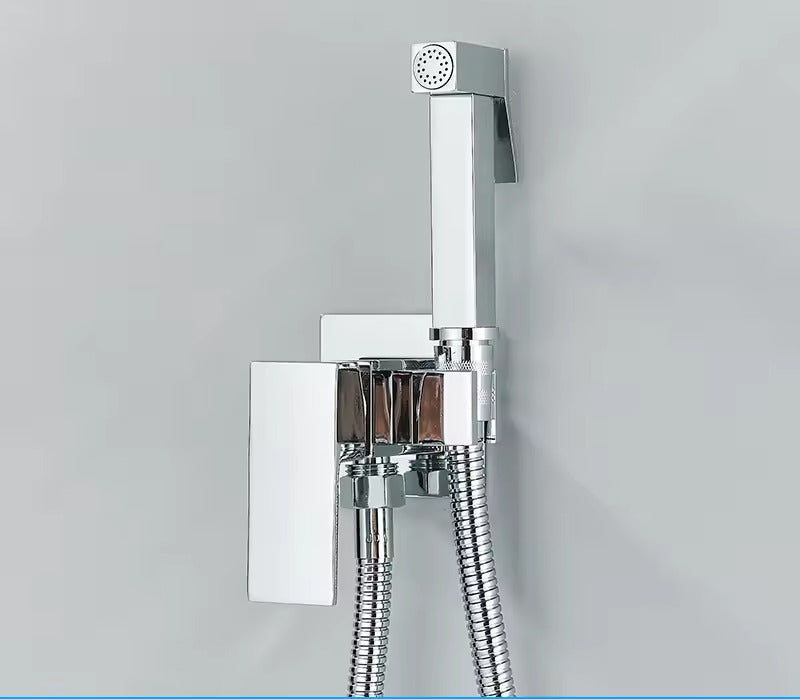 Oak & Coral | Matte Black Bidet Shower Faucet in Solid Brass, Hygienic Shower, Hot-Cold Mixing Valve, Toilet Faucet for Muslim Use