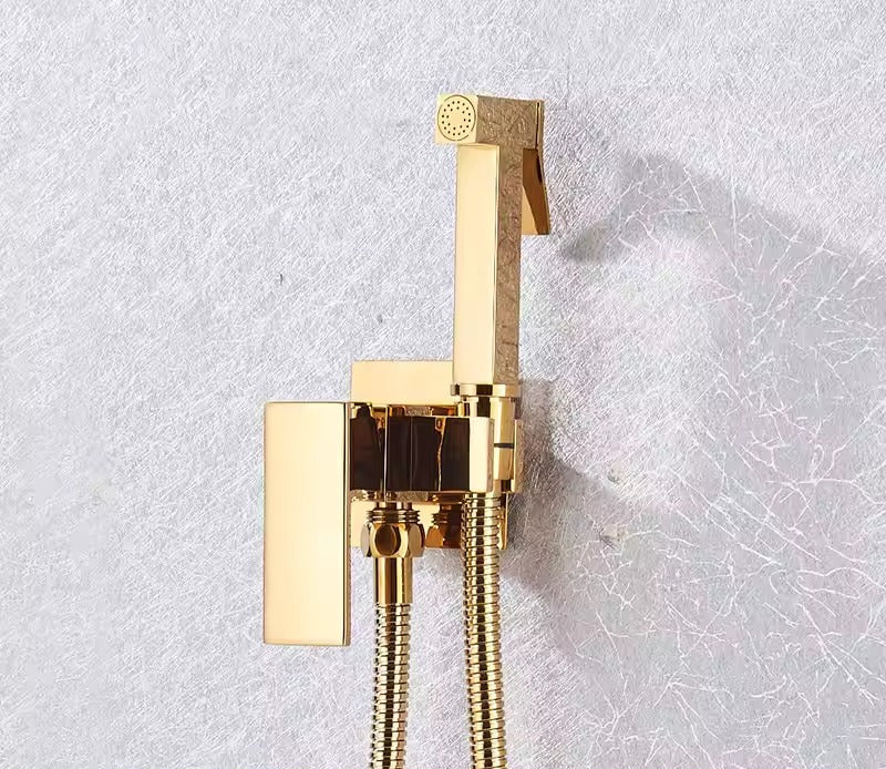 Oak & Coral | Matte Black Bidet Shower Faucet in Solid Brass, Hygienic Shower, Hot-Cold Mixing Valve, Toilet Faucet for Muslim Use