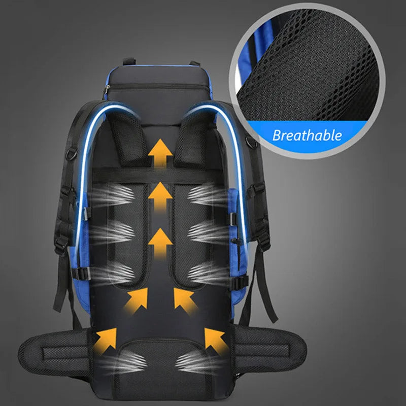 Oak & Coral | Men's 90L Hiking Backpack with Multiple Compartments