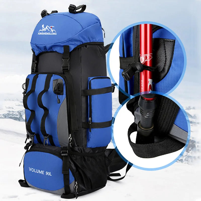 Oak & Coral | Men's 90L Hiking Backpack with Multiple Compartments