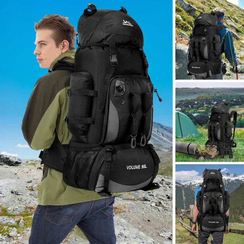 Oak & Coral | Men's 90L Hiking Backpack with Multiple Compartments