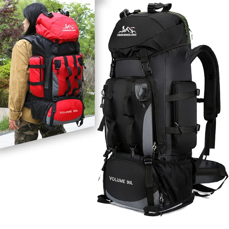 Oak & Coral | Men's 90L Hiking Backpack with Multiple Compartments