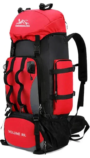 Oak & Coral | Men's 90L Hiking Backpack with Multiple Compartments
