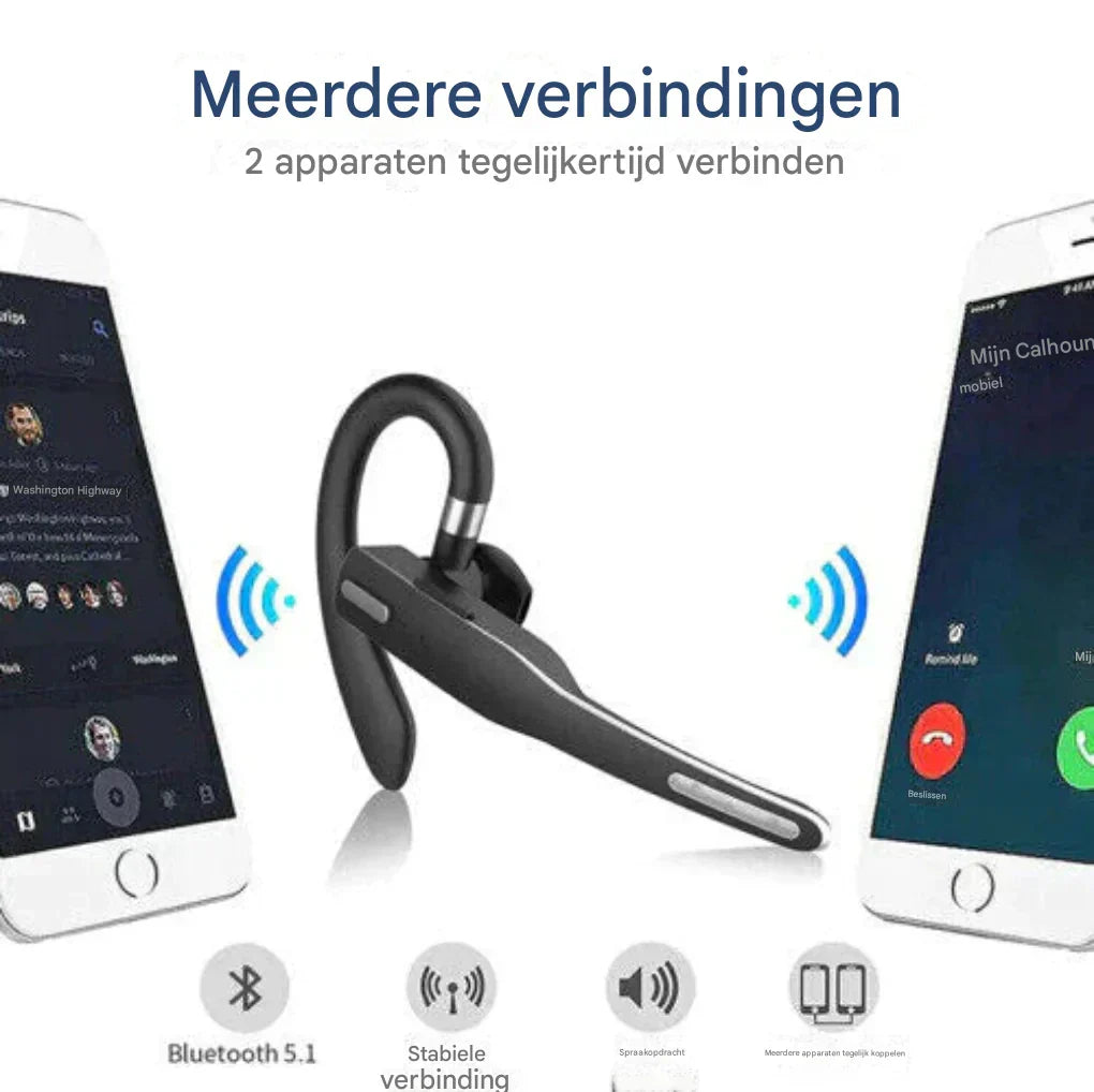 Oak & Coral | Men's Bluetooth 5.1 Ear Hook Headset with Dual Mic