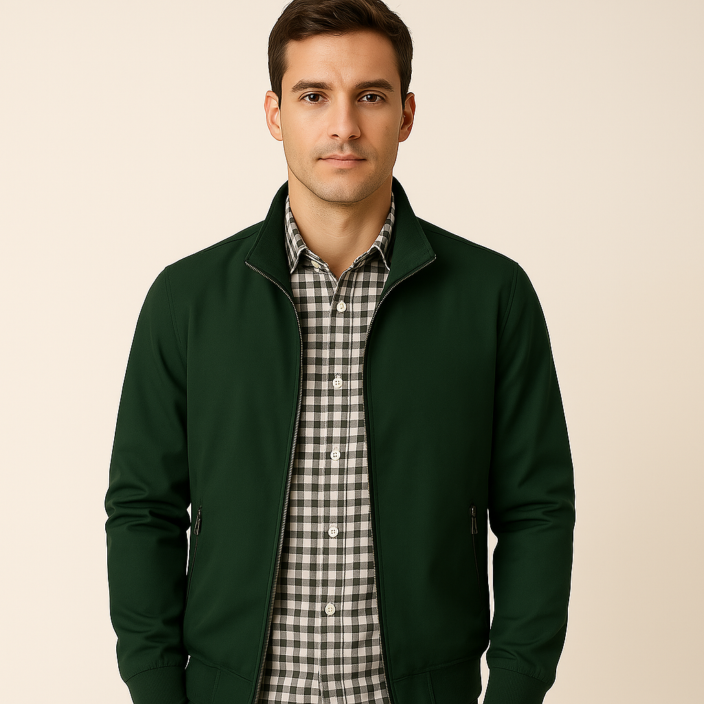 Oak & Coral | Men's Bomber Jacket with Zipper Pockets
