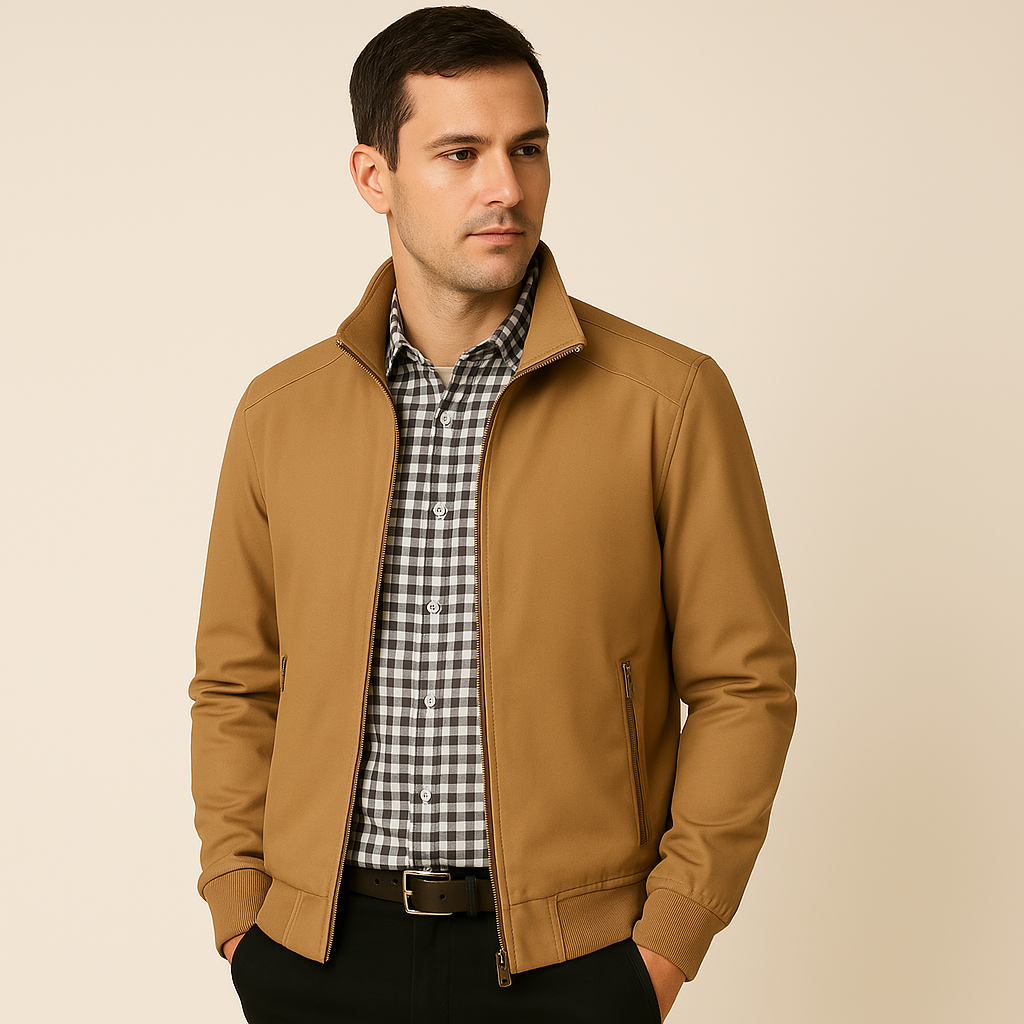 Oak & Coral | Men's Bomber Jacket with Zipper Pockets