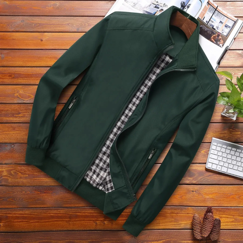 Oak & Coral | Men's Bomber Jacket with Zipper Pockets