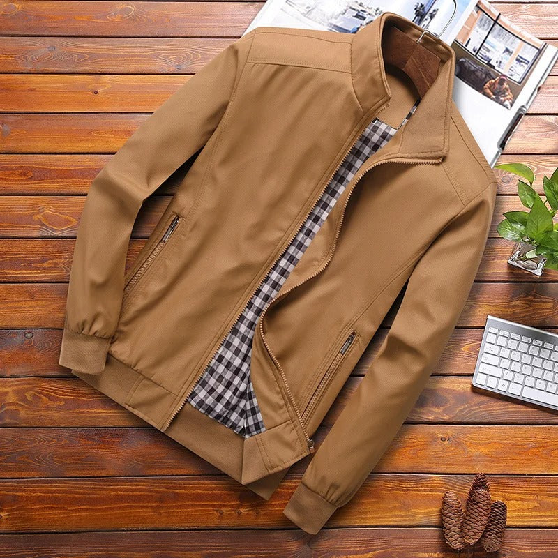 Oak & Coral | Men's Bomber Jacket with Zipper Pockets