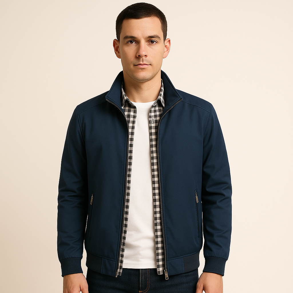 Oak & Coral | Men's Bomber Jacket with Zipper Pockets