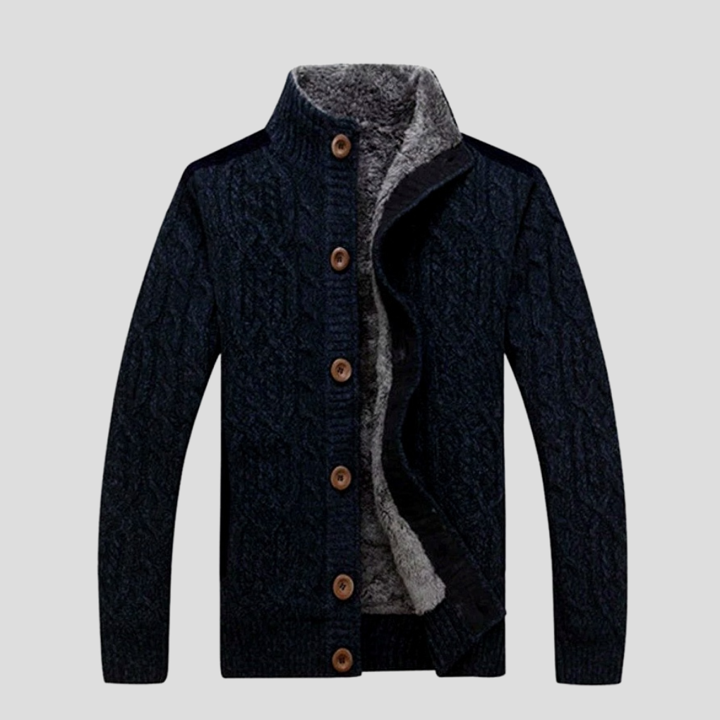 Oak & Coral | Men's Cable Knit Button-Front Cardigan
