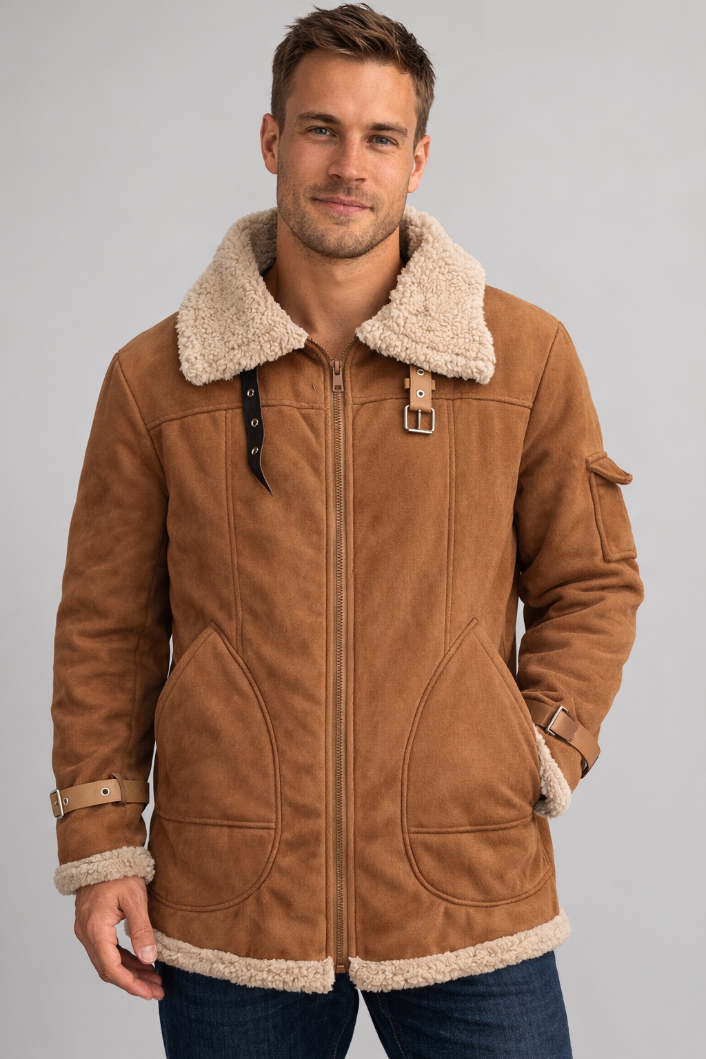Oak & Coral Men's Camel Stylish Flying Jacket