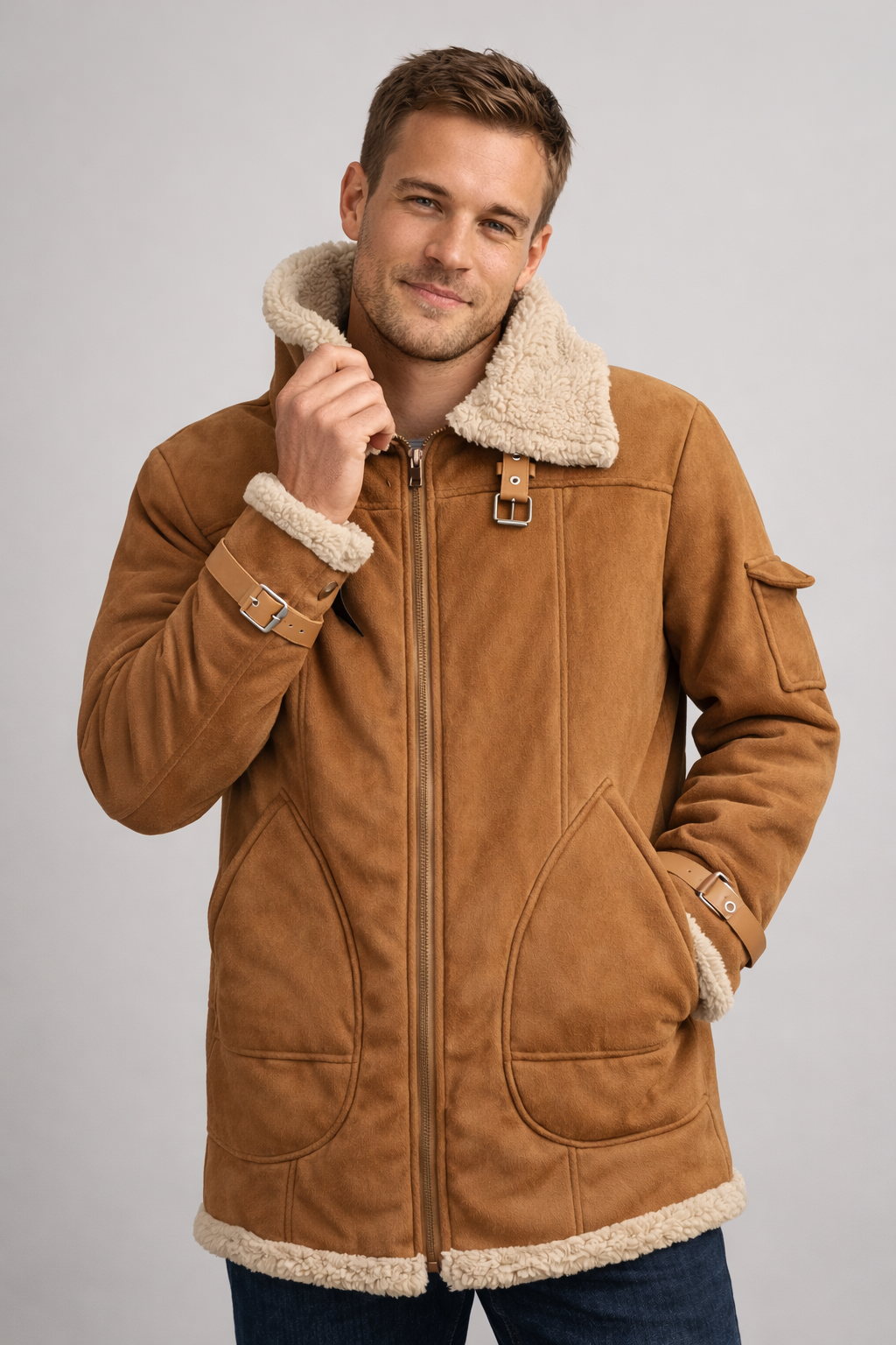 Oak & Coral Men's Camel Stylish Flying Jacket