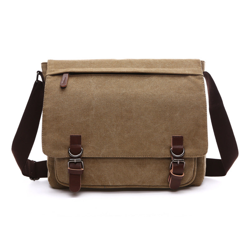 Oak & Coral | Men's Canvas Messenger Bag with Buckle Straps