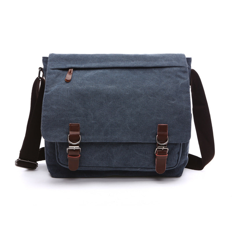 Oak & Coral | Men's Canvas Messenger Bag with Buckle Straps