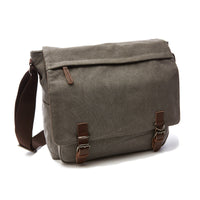 Oak & Coral | Men's Canvas Messenger Bag with Buckle Straps