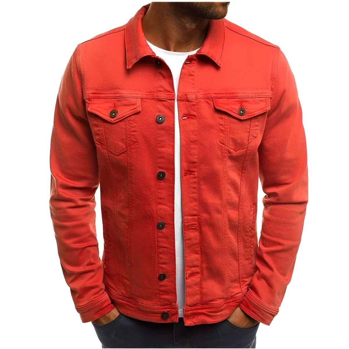 Oak & Coral | Men's Classic Denim Jacket – Lightweight Summer Style