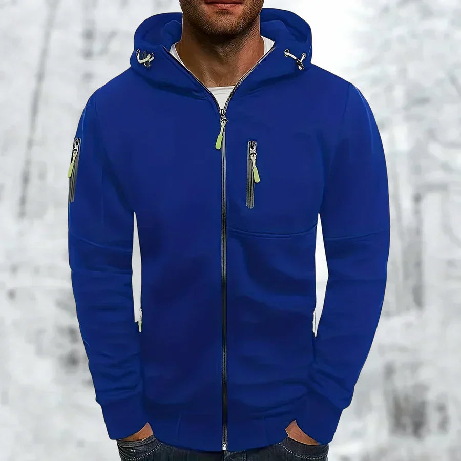 Oak & Coral | Men's Full Zip Hoodie with Pocket Detail
