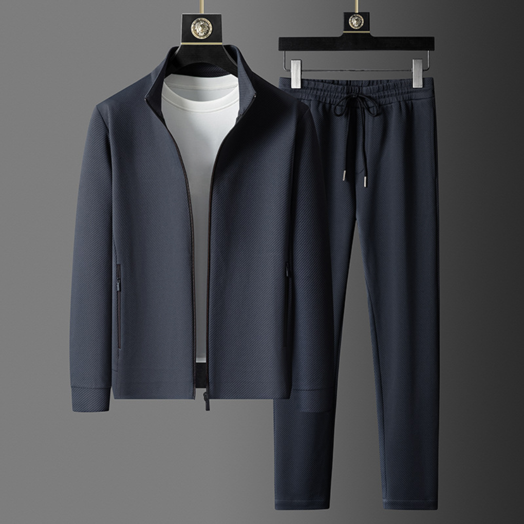 Oak & Coral | Men's Full Zip Tracksuit Set Textured Jacket and Joggers