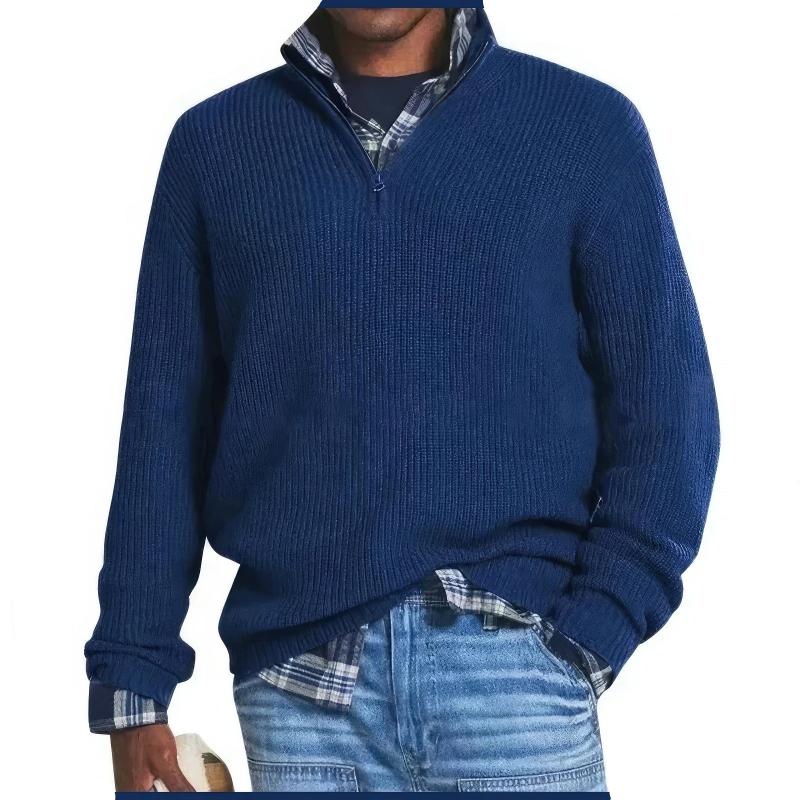 Oak & Coral | Men's Half-Zip Ribbed Knit Sweater