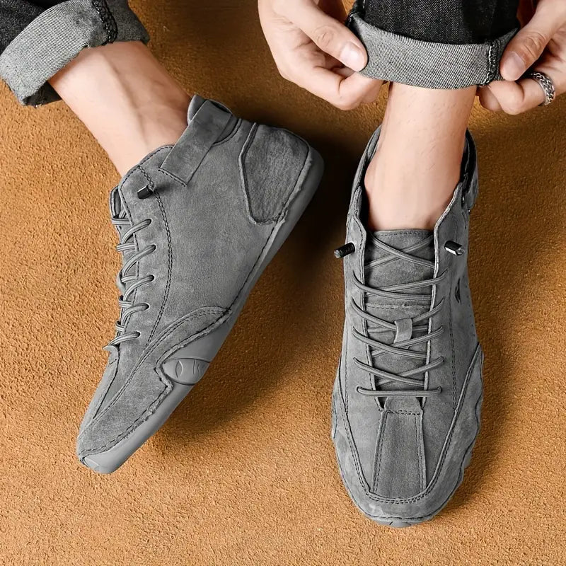 Oak & Coral | Men's High-Top Sneakers with Lace-Up Closure