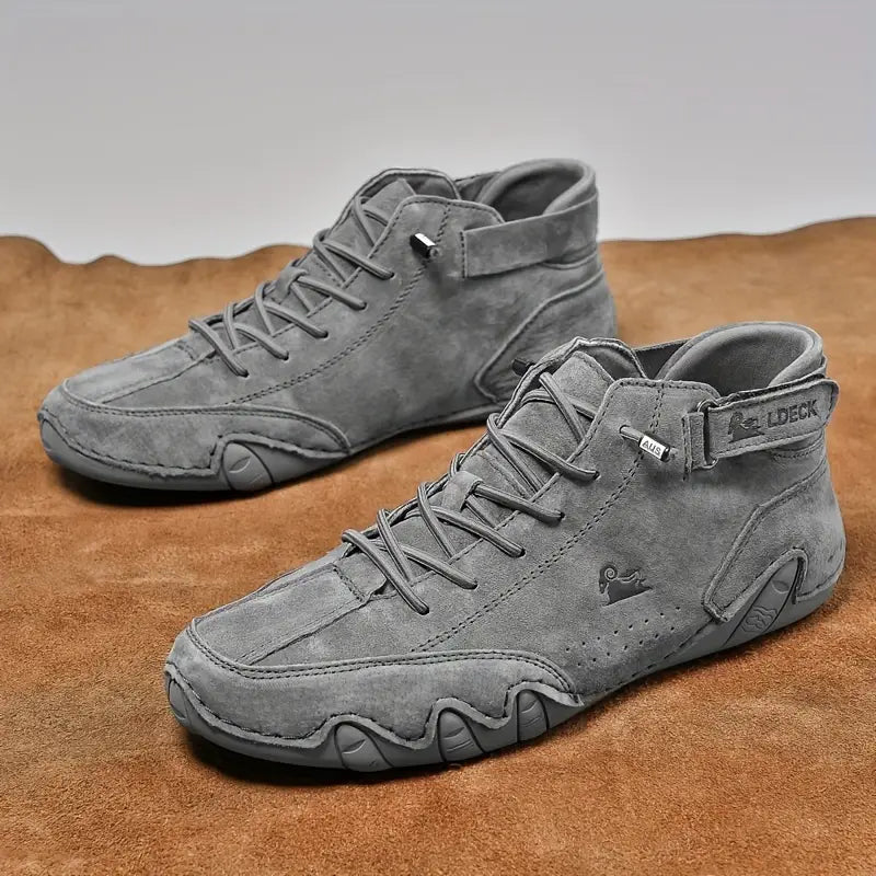Oak & Coral | Men's High-Top Sneakers with Lace-Up Closure
