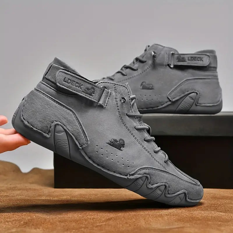 Oak & Coral | Men's High-Top Sneakers with Lace-Up Closure