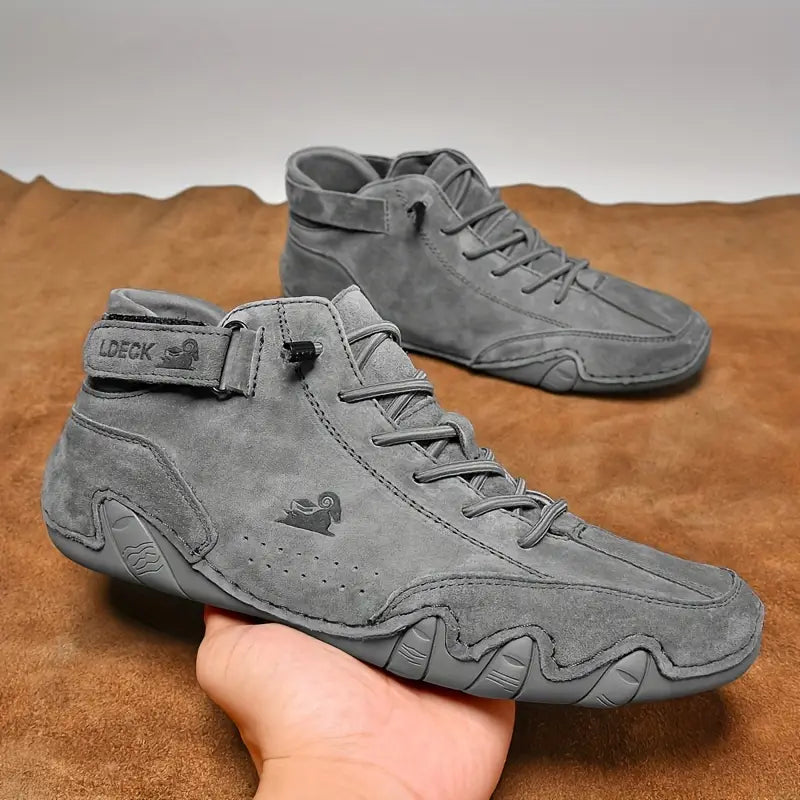 Oak & Coral | Men's High-Top Sneakers with Lace-Up Closure