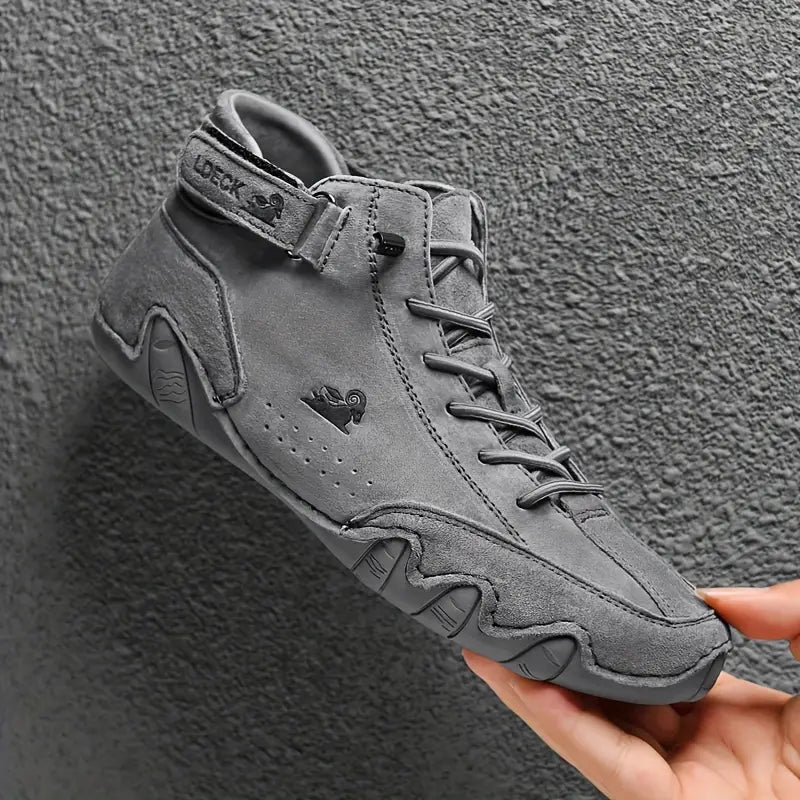 Oak & Coral | Men's High-Top Sneakers with Lace-Up Closure